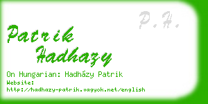 patrik hadhazy business card